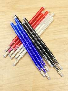 High Temperature Disappearing Fabric Marker Refill Set, 12pcs, 4 Colors 3pcs/Color Red/White/Blue/Black, Sewing Marking Pen Refills, Clothing Cutting Pattern Marking, Embroidery Positioning, Patchwork, Fabric Doll/Bag DIY, Handmade Fabric Positioning Marking - Heat-erasable Pen Refill - View 2