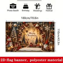 2D Flat Christmas Theme Party Banner Background With "Merry Christmas" Lettering, Featuring Elements Such As Snowmen, Creating A Strong Christmas Atmosphere - 1 - View 6