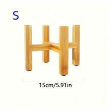1pc Wooden Bamboo Plant Stand, Plant Display Rack, Living Room Window Sill Flower Holder, Desktop Flower Stand, Without Pot - One Size Fits All - View 9