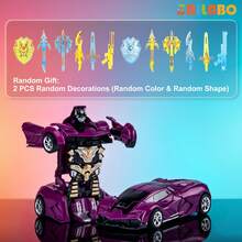 [Exclusive Color]Transforming Racing Car Toy - Auto-Transforming Robot Car Mini Toy Party Favor Perfect Gift From Mom To Boys! Racing Car Toy Children's Vehicle Racing Car Toy Boys Toy > Children's Racing Car Children's Toy Robot Car Boys Birthday Toy Back To School Season - Multicolor - View 12
