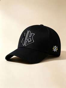 1PC Curved Brim Baseball Cap, Letter Embroidery, Cross Letter Print On Side, Adjustable Design, For Daily Wear, Outdoor Activities, Travel And Hiking. - Multicolor - View 12