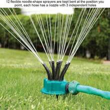 1pc Garden Irrigation Sprinkler, 360° Multi-Function Multi-Head Watering Device For Lawn And Plants, Gardening Irrigation Tool, Shower Head Sprayer - 12-head - View 8