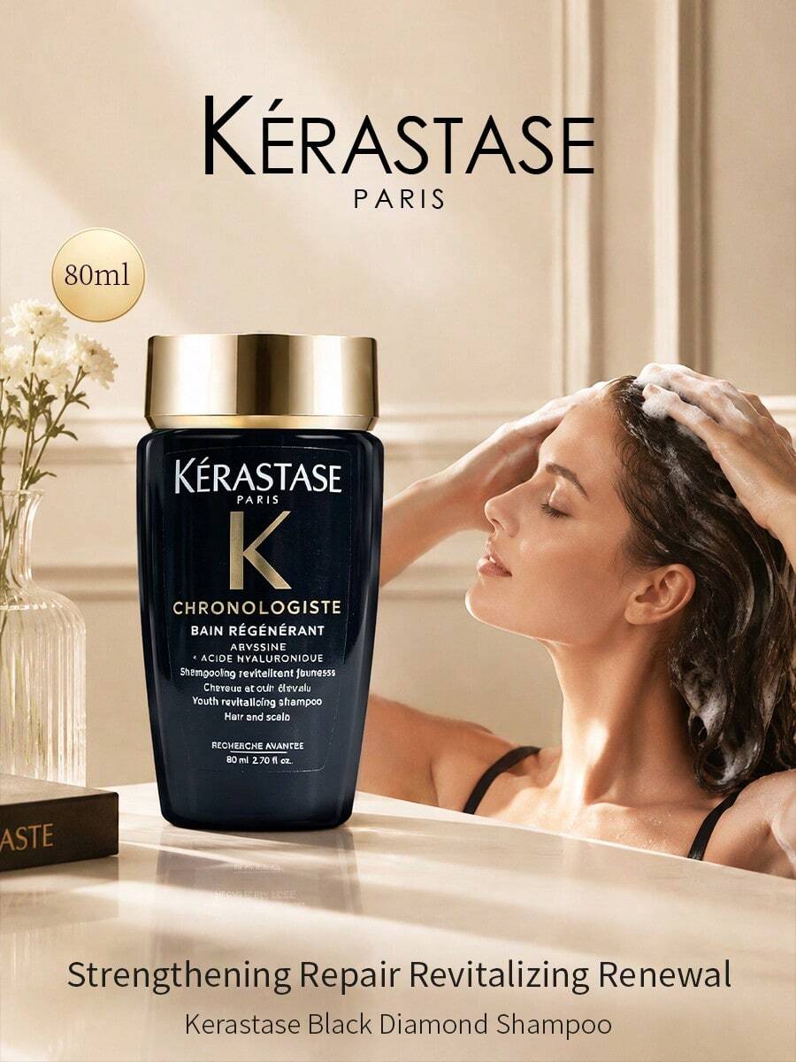 Kérastase Chronologiste Revitalizing Repair Shampoo 80ml Ukuran Travel, Menutrisi dan Memperbaiki Rambut Kusam dan Rusak - Berlian Hitam - View 1
