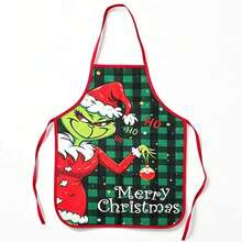 The Grinch Christmas Series Printed Apron Waterproof Stain-Resistant Kitchen Creative Funny Apron Christmas Decoration - Multicolor - View 7