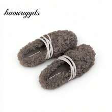 Premium Curly Faux Fur Upper Creates A Fluffy And Soft Appearance, Soft To The Touch, Keeps Feet Warm In Cool Autumn And Winter - Grey - View 3