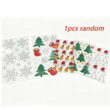 2/1pc Christmas Self-Adhesive Rhinestone Gem Stickers, Christmas Hat, Christmas Tree, Sock Shaped Crystal Stickers, DIY Face Nail Art Makeup Decoration, Holiday Party Handmade Decorative Stickers - Multicolor - View 11