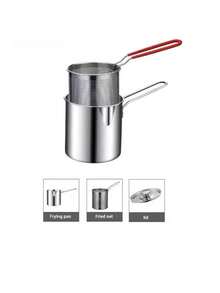 2/3pcs Stainless Steel Multi-Function Deep Fryer With Lid, Mini Oil Pot For Home Use, Compatible With Induction Cooktop And Gas Stove, Oil-Saving, Suitable For Cooking Noodles, Heating Cream And Frying - B - View 11