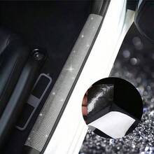 1pc Rhinestone Car Door Sill Protector, Suitable For Car Door/Single Door - Rhinestone Non-slip Door Threshold Sticker - View 5
