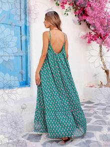 Women Short Dresses - Green - View 3
