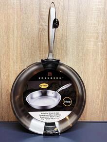 Edenberg 304 Stainless Steel Frying Pan With Textured Uncoated Surface And Tri-Ply Induction Base, 22–30 Cm - View 13