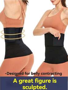 Plus Size Black Waist Trainer Belt, Multi-Size Waist Cincher, Waist Trimmer Sauna Belt For Abdominal Wrap - Multicolor - View 6