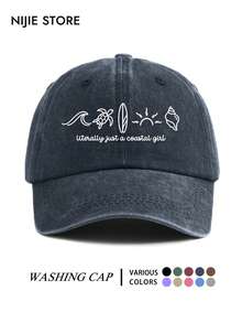 1pc Fashion Ocean Turtle Sun Print Vintage Washed Baseball Cap, Daily Outfit Hat, All-Season Essential, Outdoor Sports Baseball Cap, Lightweight And Comfortable, Suitable For Streetwear And Daily Life - A - View 17