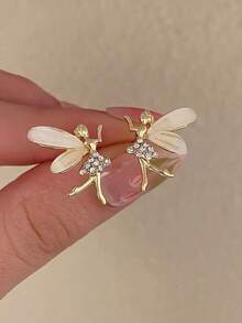 European And American Fashion Cute Ballet Fairy Earrings, Suitable For Daily Wear - Gold - View 5