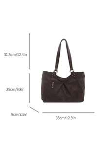 Large Capacity Commuter Shoulder Bag New Korean Style Niche Design Tote Bag For Women Students Class Personalized Handbag - Coffee Brown - View 9
