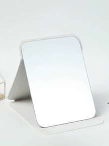Portable Makeup Mirror, Folding Desktop Vanity Mirror For Home, Student Dorm, Unisex - Black - View 8