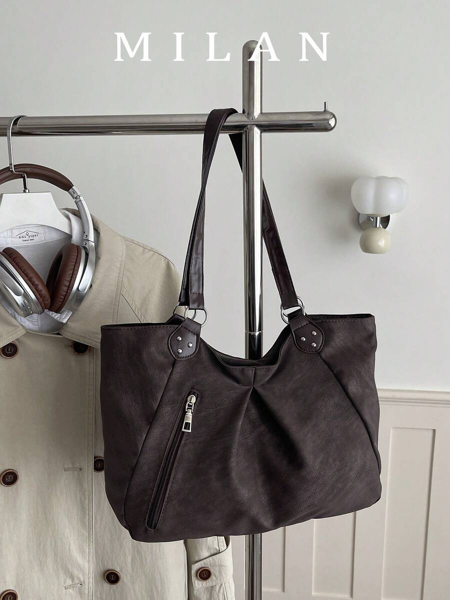 Large Capacity Commuter Shoulder Bag New Korean Style Niche Design Tote Bag For Women Students Class Personalized Handbag