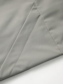 Men's Color Block Patchwork Dropped Shoulder Plus Size Jacket, Perfect For Autumn/Winter Daily Casual Wear And Casual Gatherings, Great Gift Idea - Grey - View 8