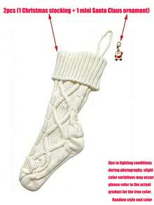 Braided Christmas Stockings, Christmas Gift Bags, Fireplace Hanging Decor, Christmas Tree Ornaments, Holiday Decorative Socks, Christmas Decorations - Multicolor - View 16