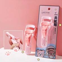 1pc Cartoon Press-Type Eyelash Curler, Wide-Angle Sunflower Eyelash Curler, One-Clip Lift And Curl, Shape Full Sunflower Lashes, Daily Makeup Essential - Coral Pink - View 5