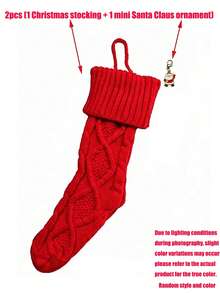 Braided Christmas Stockings, Christmas Gift Bags, Fireplace Hanging Decor, Christmas Tree Ornaments, Holiday Decorative Socks, Christmas Decorations - Multicolor - View 15