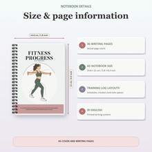 Fitness & Workout Spiral Notebooks, Guided Workout Logs And Exercise Tracking With Strength Training, Weightlifting, Cardio, Body Measurements, Progress Photos, Meal And Macro Records, Water, Sleep, Mood And Habit Trackers - A5 - View 2
