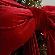 Fluffy Oversized Velvet Christmas Bow, Giant Christmas Bow For Background Wall, Party Room Wall Decor, Christmas Tree Decoration - Style B - View 8