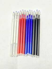 High Temperature Disappearing Fabric Marker Refill Set, 12pcs, 4 Colors 3pcs/Color Red/White/Blue/Black, Sewing Marking Pen Refills, Clothing Cutting Pattern Marking, Embroidery Positioning, Patchwork, Fabric Doll/Bag DIY, Handmade Fabric Positioning Marking - Heat-erasable Pen Refill - View 6