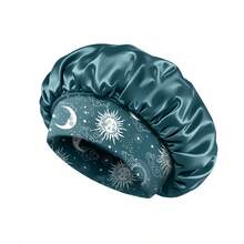 1pc Women's Star & Moon Print Milk Silk Sleep Cap, Lightweight Breathable Hair Protection Night Cap, Large Size (Random Print Pattern) - Star and Moon Style 1PC - View 20