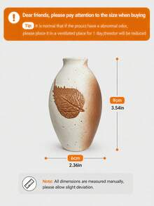 1pc Mini Vase, Gold Leaf Pattern, Elegant Vintage Home Decor, Suitable For Dried Flowers, Small Desktop Ornament For Living Room, Coffee Table, Bookshelf, Bedroom And Office Desk - A - View 13