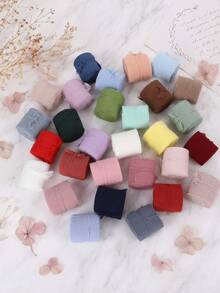 1/4 Rolls Handmade Chiffon Silk Fringe Ribbon White Frayed Edge Sheer Ribbon 1.5 Inch X 16.4 Feet For Wedding Invitations Bridal Bouquets Gift Wrapping DIY Crafts Valentine's Day Holiday Party Decorations - Multicolor - View 8
