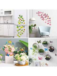 20pcs 3D Butterfly Removable Mural Wall Stickers For Home Room Bedroom Party Decor - Blue - View 4