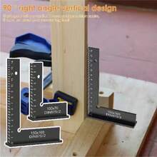 L-Shaped Right Angle Woodworking Ruler, Woodworking Protractor, Aluminum Alloy Marking Ruler, Metric Oblique Angle Ruler, Height Measuring Tool, Precision Marking Tool, Used For Measuring And Marking - L-shaped - View 5