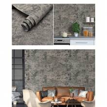 1 Roll Cement Texture Self-Adhesive Wallpaper, Easy To Clean PVC Material, Suitable For Home Decor, Cabinets, Tables, Chairs And Indoor Background Wall Renovation. Size: 15.7in*39.3/118.1/196.8/393in - C - View 5