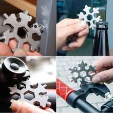 Christmas Snowflake Pendant, Portable 18-In-1 Universal Tool Card Hex/Octagon Screwdriver, Outdoor Multi-Use Hex Snowflake Wrench, Christmas Small Gift, Christmas Gift, Snowflake Bottle Opener - Multicolor - View 11