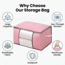 6 Pack 90L Storage Bags Zipped For Clothes, Bedding, Toys, Packing Moving Boxes - View 6