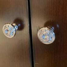 10pcs Handles + 10pcs Screws, Vintage European Floral Design Single Hole ABS Small Pull Handles For Wardrobe, Cabinet, Drawer, Furniture Hardware Door Knobs, Home Decor, Jewelry Box Handles - Retro Handle - View 3