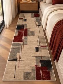 Pinkie Home - 1pc Scandinavian Style Modern, Minimalist, Geometric Pattern, Distressed Look Area Rug/Carpet/Bath Mat, Suitable For Bathroom, Kitchen, Entryway, Hallway, Bedside, Living Room, Bedroom, Machine Washable Rug, Home Decor - Mocha Brown - View 2