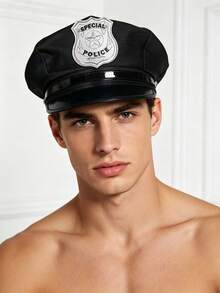 2pcs/1pc Unisex Military Police Style Costume Hat Accessory, All Season Cosplay Party Role Play Accessory, Halloween Theme Party Stage Performance Photography Daily Show Performance Versatile Decoration Set - Multicolor - View 6