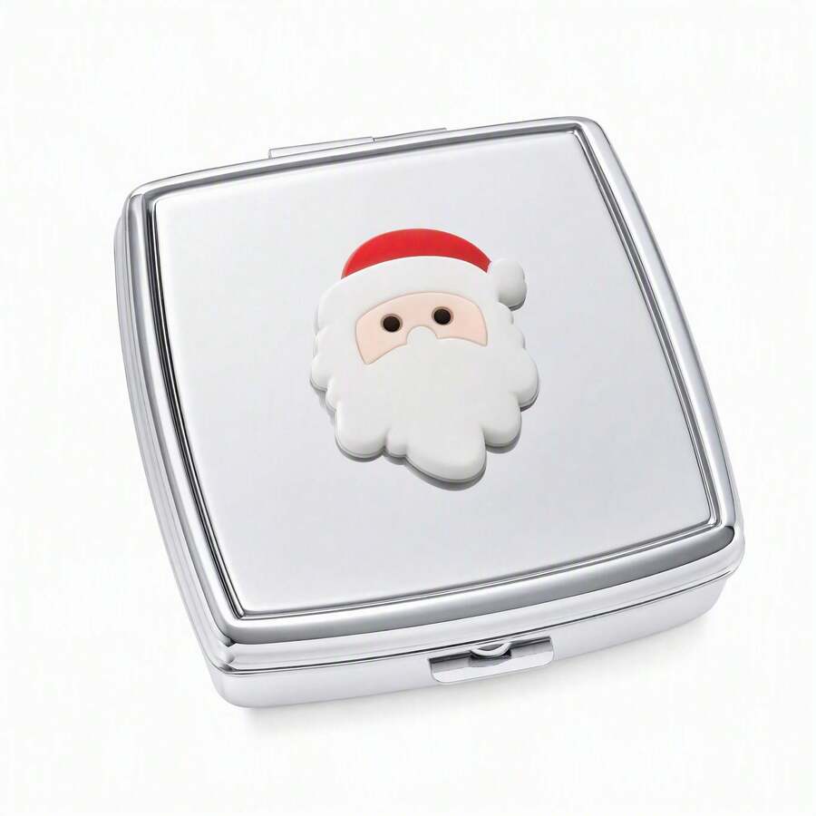 Christmas Mini Portable Pill Box, Compact Medicine Storage Container, Pill Organizer With Compartments, Small Pill Dispenser, 1pc - View 1