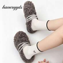 Premium Curly Faux Fur Upper Creates A Fluffy And Soft Appearance, Soft To The Touch, Keeps Feet Warm In Cool Autumn And Winter - Grey - View 1