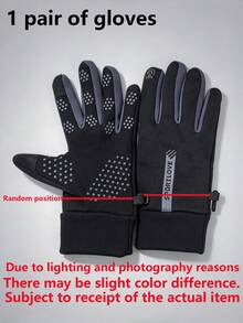 1 Pair Thick Warm Windproof Cold-Resistant Touchscreen Sports Gloves For Teens, Suitable For Outdoor Cycling And Hiking In Autumn/Winter, Unisex For Boys And Girls - Multicolor - View 12