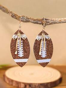 European And American Fashion Elegant Sports Style Football Bow Earrings, Suitable For Daily, Party And Sports Wear - Rugby - View 1