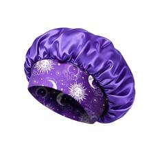 1pc Women's Star & Moon Print Milk Silk Sleep Cap, Lightweight Breathable Hair Protection Night Cap, Large Size (Random Print Pattern) - Star and Moon Style 1PC - View 19