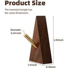 Wall Mount Wizard Wand Display Rack, Wooden Triangle Magic Wand Holder Hook, Magic Wand Bracket For Home Office Decor, Brass Hanger, Also Suitable For Hanging Clothes And Belts - Redwood - View 8