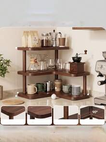 1pc 3-Tier Desktop Storage Rack, Kitchen Countertop Spice Bottle Organizer, Living Room Cup & Tea Set Miscellaneous Storage Shelf - Multicolor - View 7