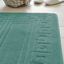 GC Gaveno Cavailia 2PCS Greek Key Bath Mat Set, Soft Absorbent Bathroom Rugs, Non-Slip Floor Mats, Comfortable Plush Bath Rugs For Bathroom, 50x80cm & 50x40cm - Teal Blue - View 5