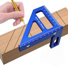 Woodworking Square Protractor, Aluminum Alloy Measuring Ruler, Woodworking Marking Device, Metric Multi Angle Measuring Ruler, Woodworking Right Angle Oblique Triangular Hole Ruler, Suitable For Carpenters, Construction Workers, And DIY Projects - Metric - View 9