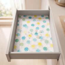 1 Roll Of Blue And Yellow Dot Printed Drawer Pad, Moisture-Proof, Oil Resistant, Easy To Wipe, Fresh And Playful Style, Drawer Anti Slip Protective Pad, Suitable For Kitchen And Bedroom Storage Cabinets, Good For Home Storage. - View 5