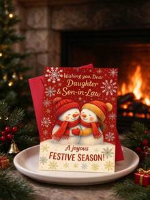 6/2pcs/Set Humor Santa Christmas Greeting Card With Envelope - Amusing Raunchy Santa Text Card For Christmas Occasions, Sending Edgy Holiday Greetings, Great For Buddies & Adults - Christmas Snowman Style - View 3