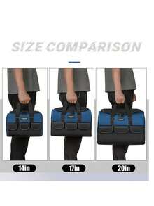 1 buah Tas Perkakas Taktis Tahan Lama 14 Inci dengan Bagian Bawah Anti Gores, Tas Penyimpanan Universal untuk Tukang Listrik, Tas Jinjing Kain Hitam Kokoh untuk Perbaikan, Pemeliharaan, dan Penggunaan Tukang, Tas Penyimpanan Perkakas yang Sempurna, Penting untuk Pengorganisasian Perkakas - Satu ukuran cocok untuk semua. - View 11